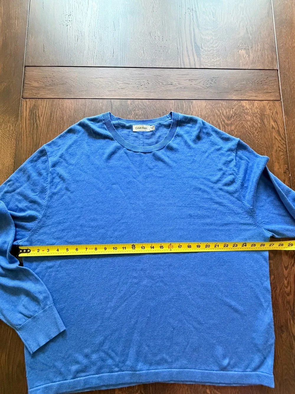 Calvin Klein Men's Royal Blue Linen Blend Crewneck Sweater XXL